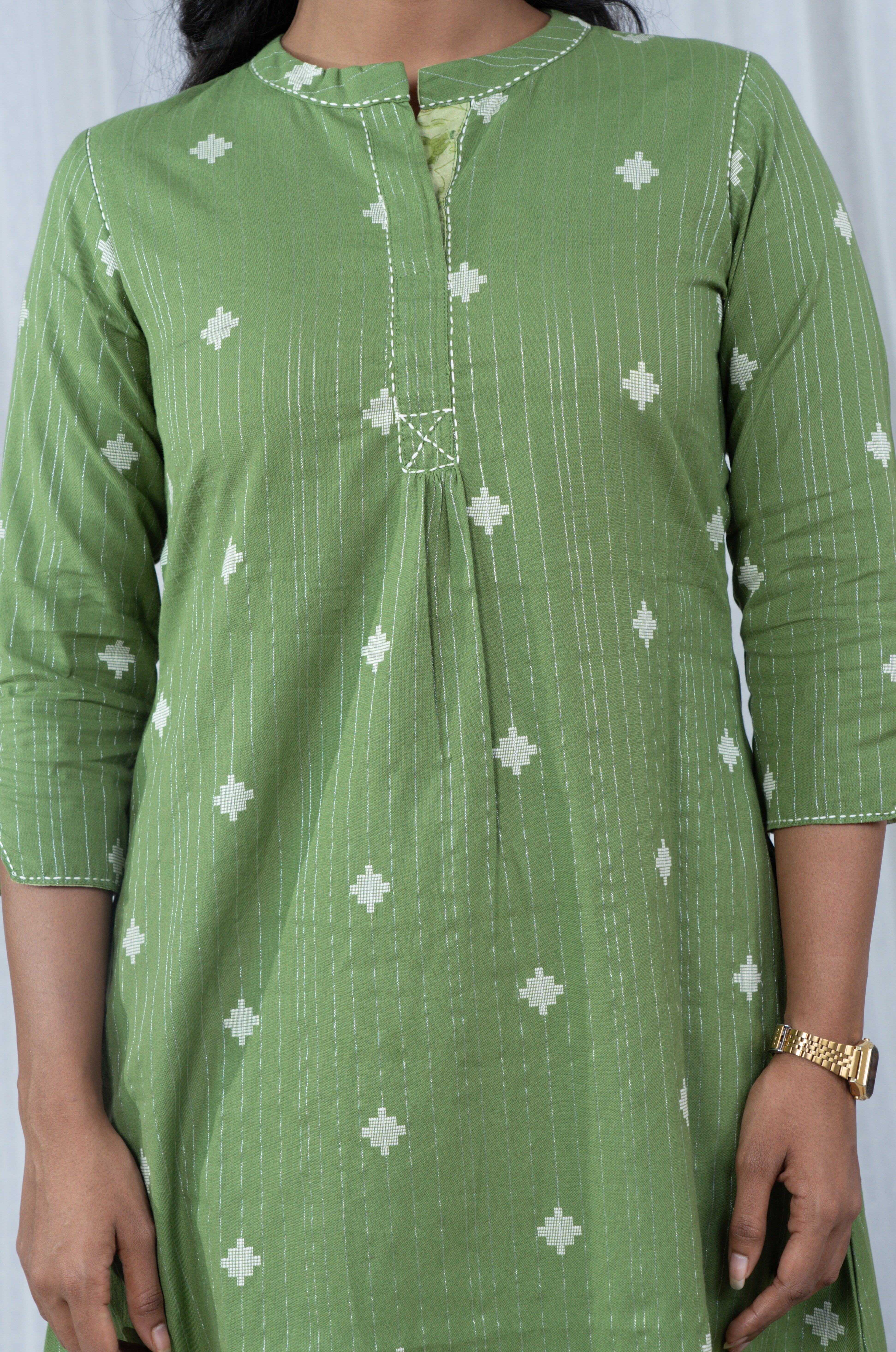 Pistachio South Cotton Embroidery Kurta