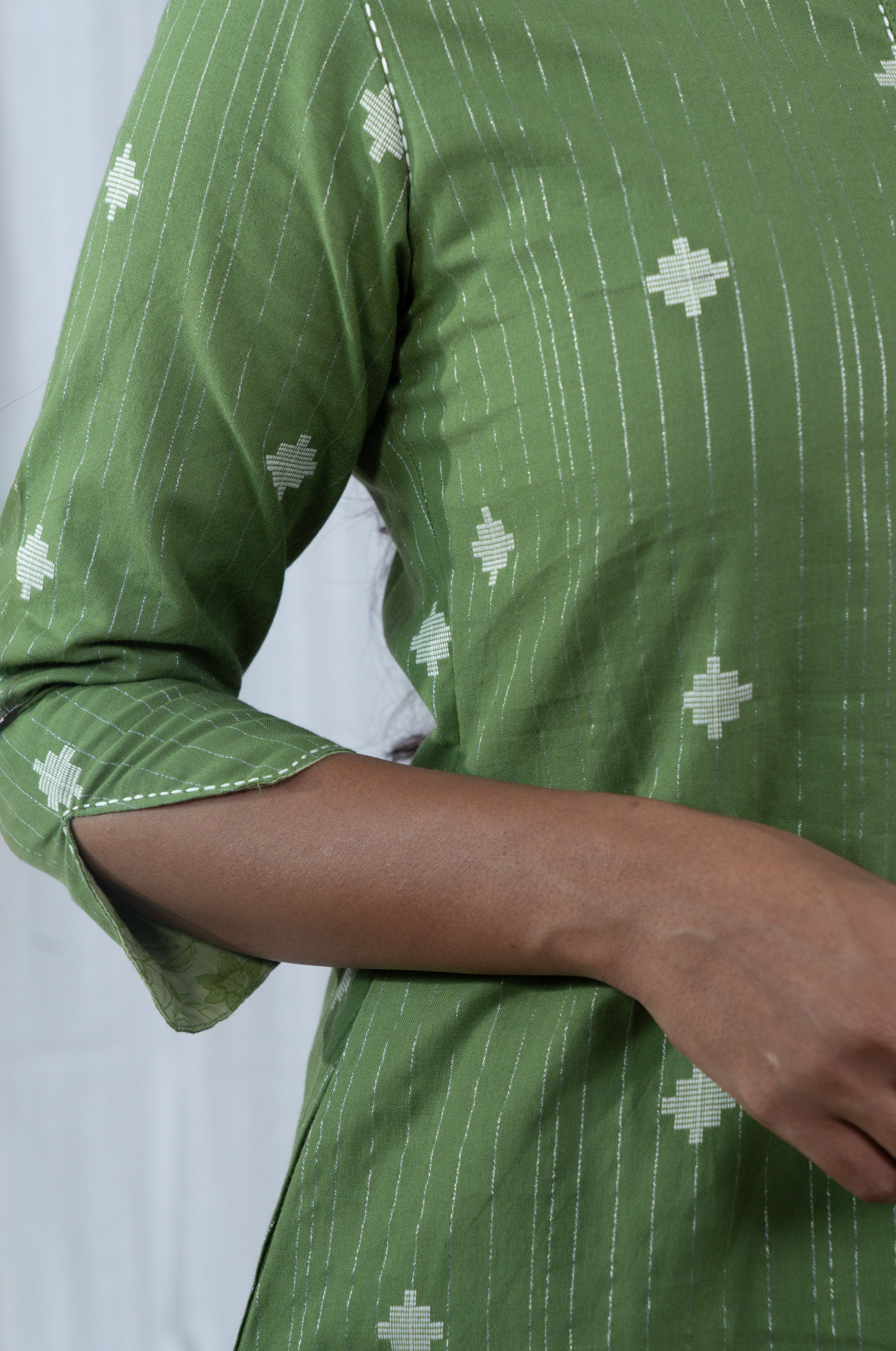 Pistachio South Cotton Embroidery Kurta