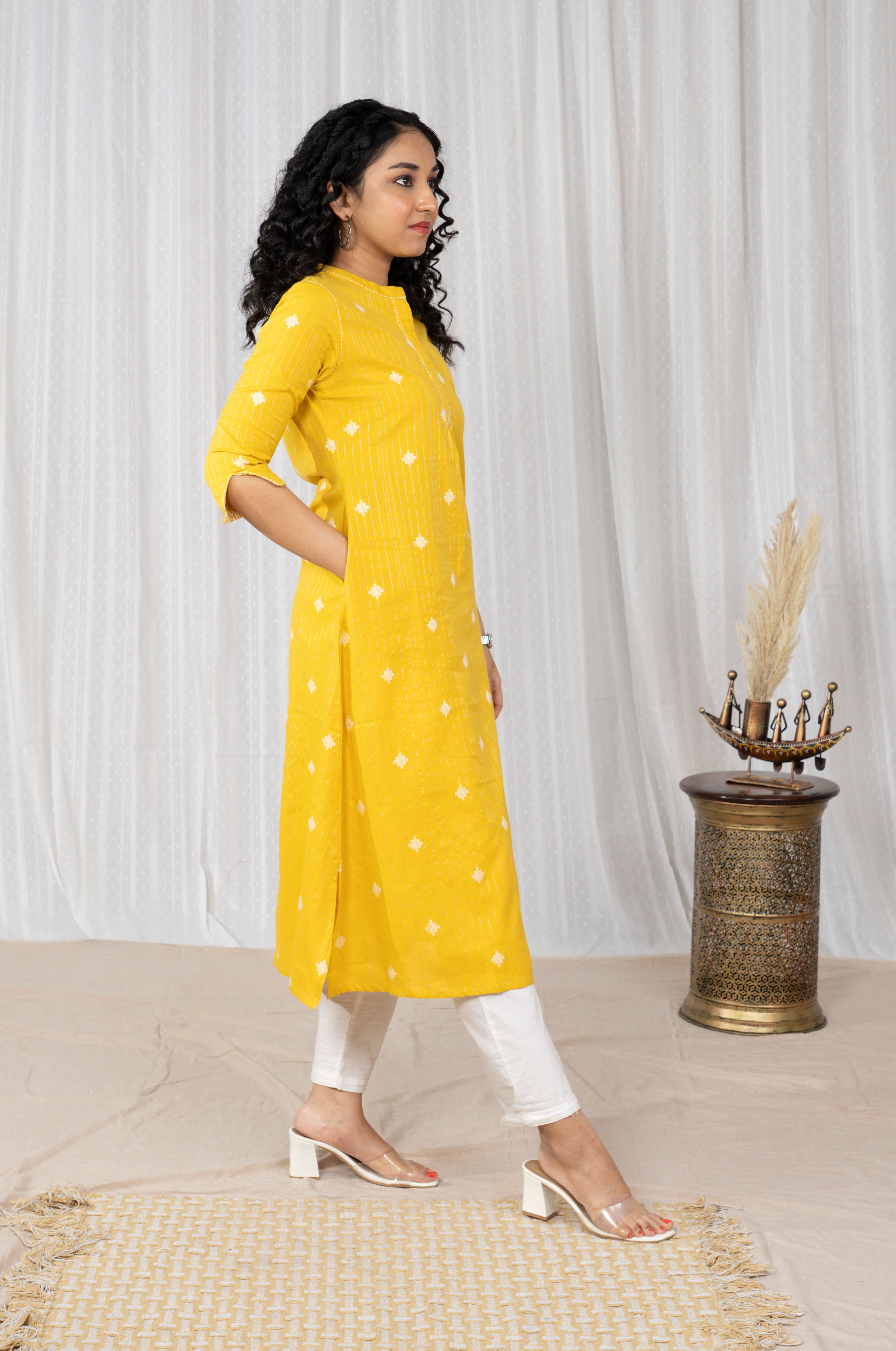 Buttercup South Cotton Embroidery Kurta