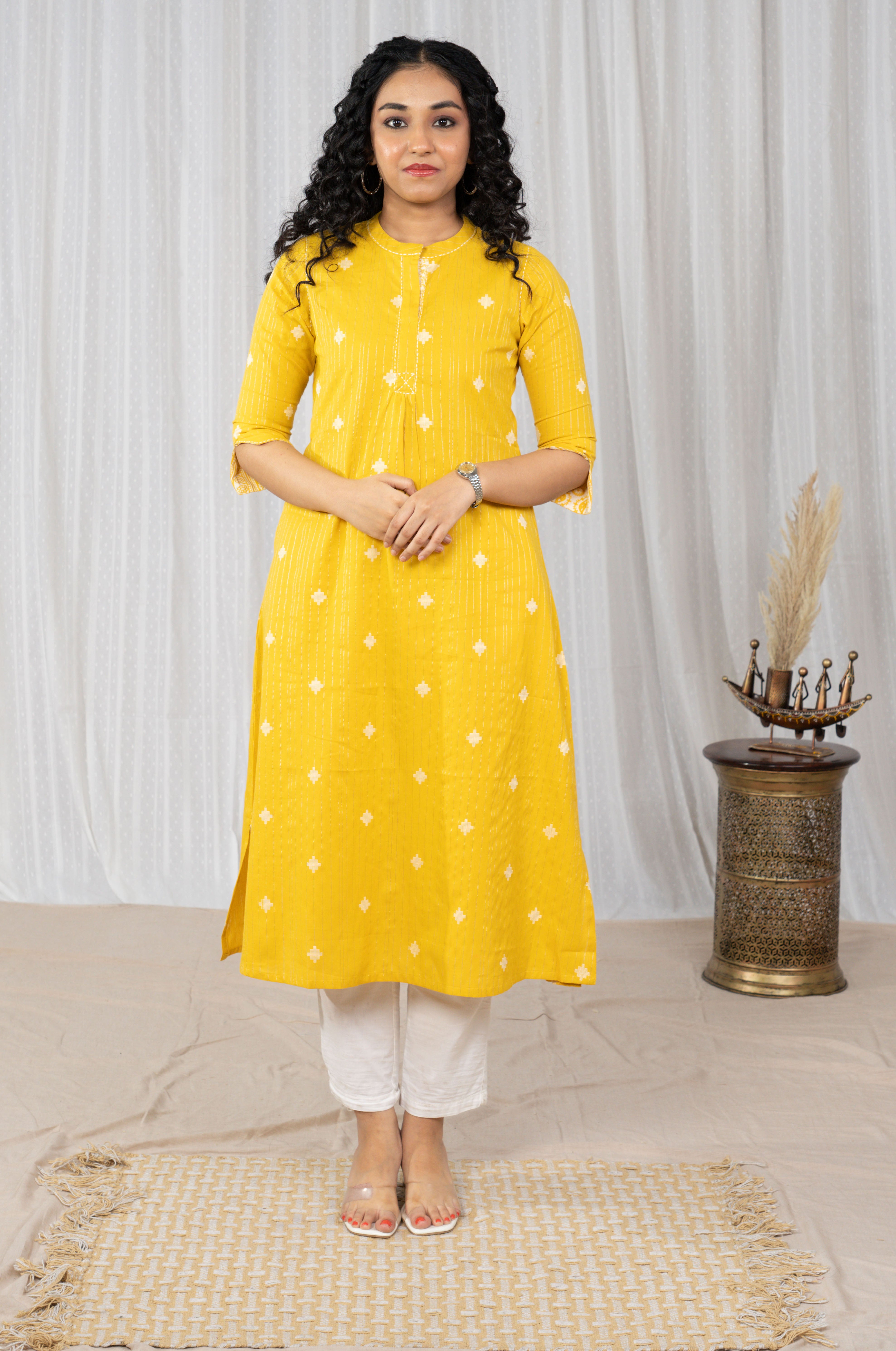 Buttercup South Cotton Embroidery Kurta