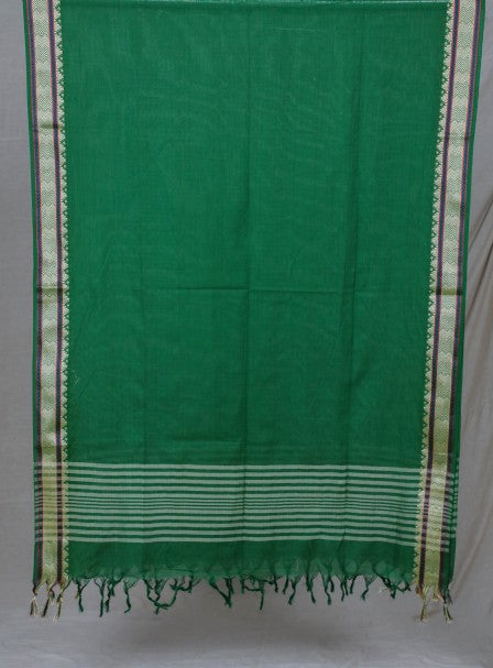 Yellow Handloom Ikat Suit with Woven Border Dupatta(3 pc set )