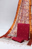 Red Handwoven Cotton Jacquard Suit with Kalamkari Dupatta (3 pc set)