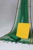 Yellow Handwoven cotton Jacquard suit with Woven Border Dupatta (3 Pc Set)