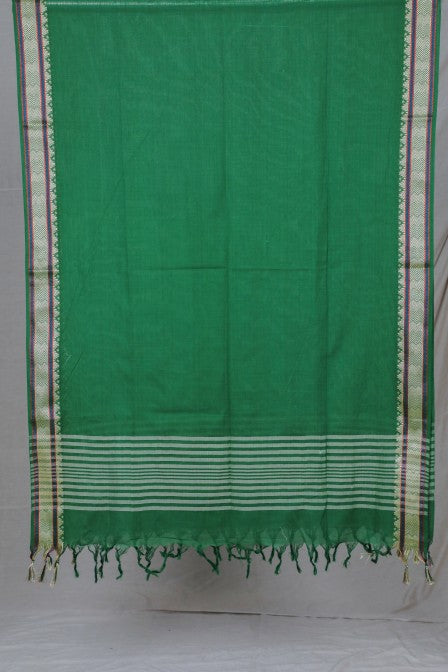 Yellow Handwoven cotton Jacquard suit with Woven Border Dupatta (3 Pc Set)