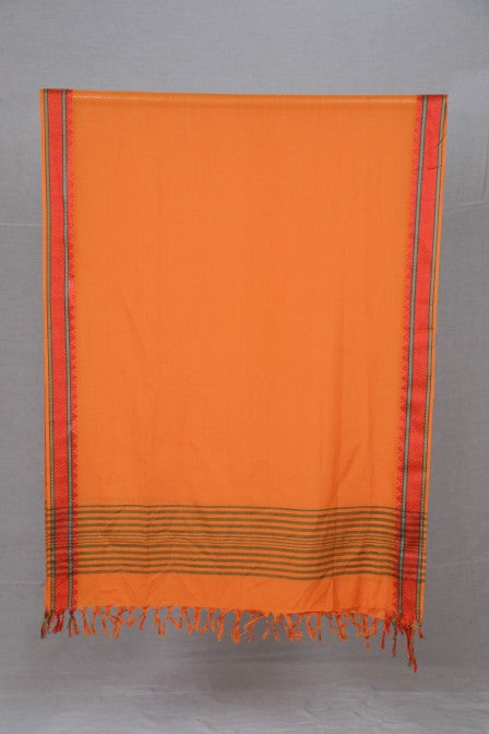 Red Handwoven Cotton Border Suit with Woven Dupatta (3 Pc Set)