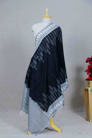 Black Double Ikat Handwoven Cotton Dupatta