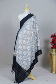 Black Double Ikat Handwoven Cotton Dupatta