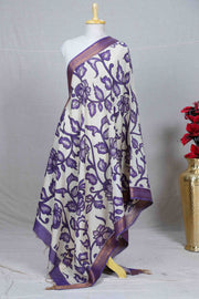 Purple Kalamkari Mangalgiri Silk Dupatta