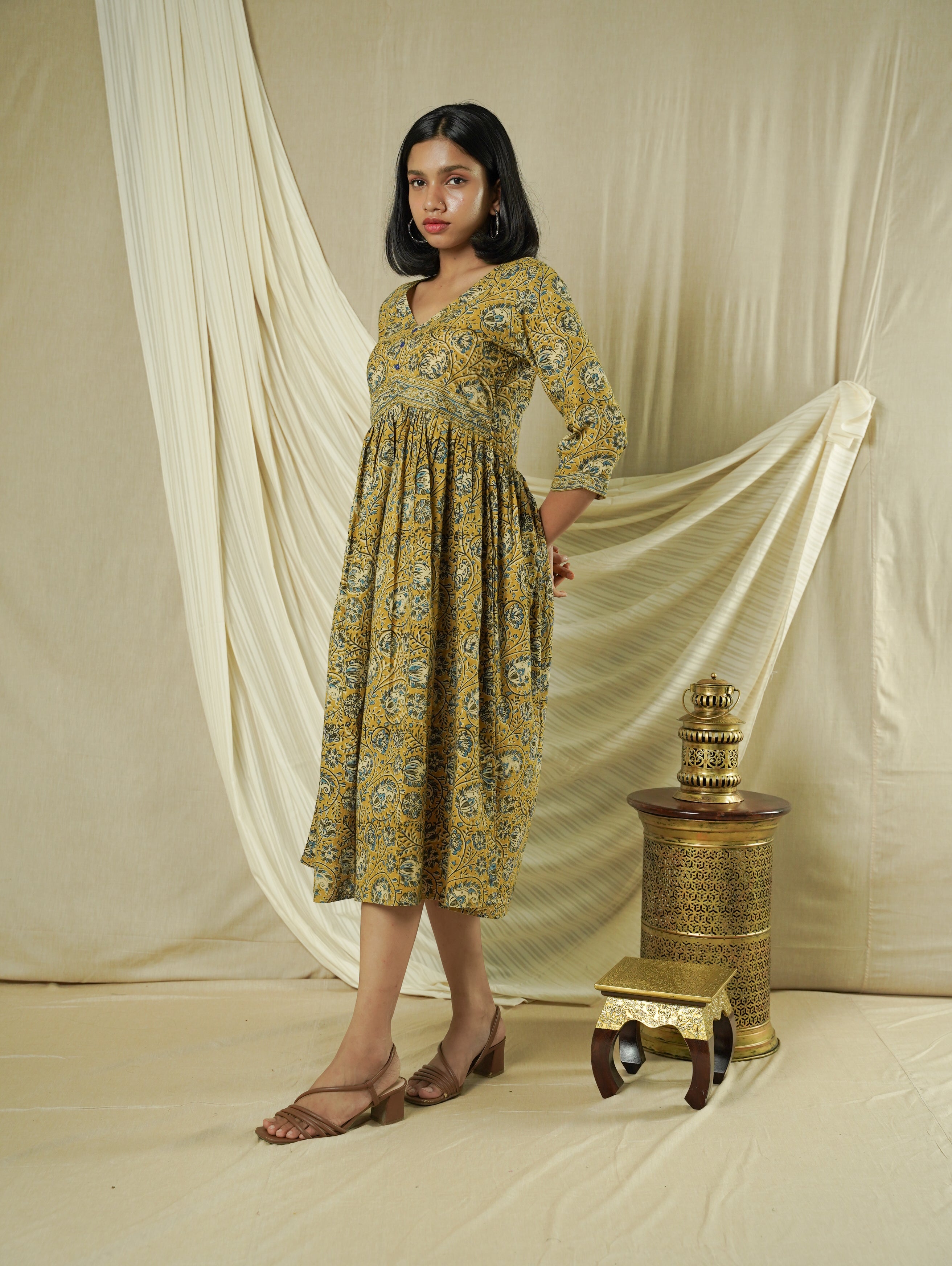 Antique Sunshine Kalamkari Dress