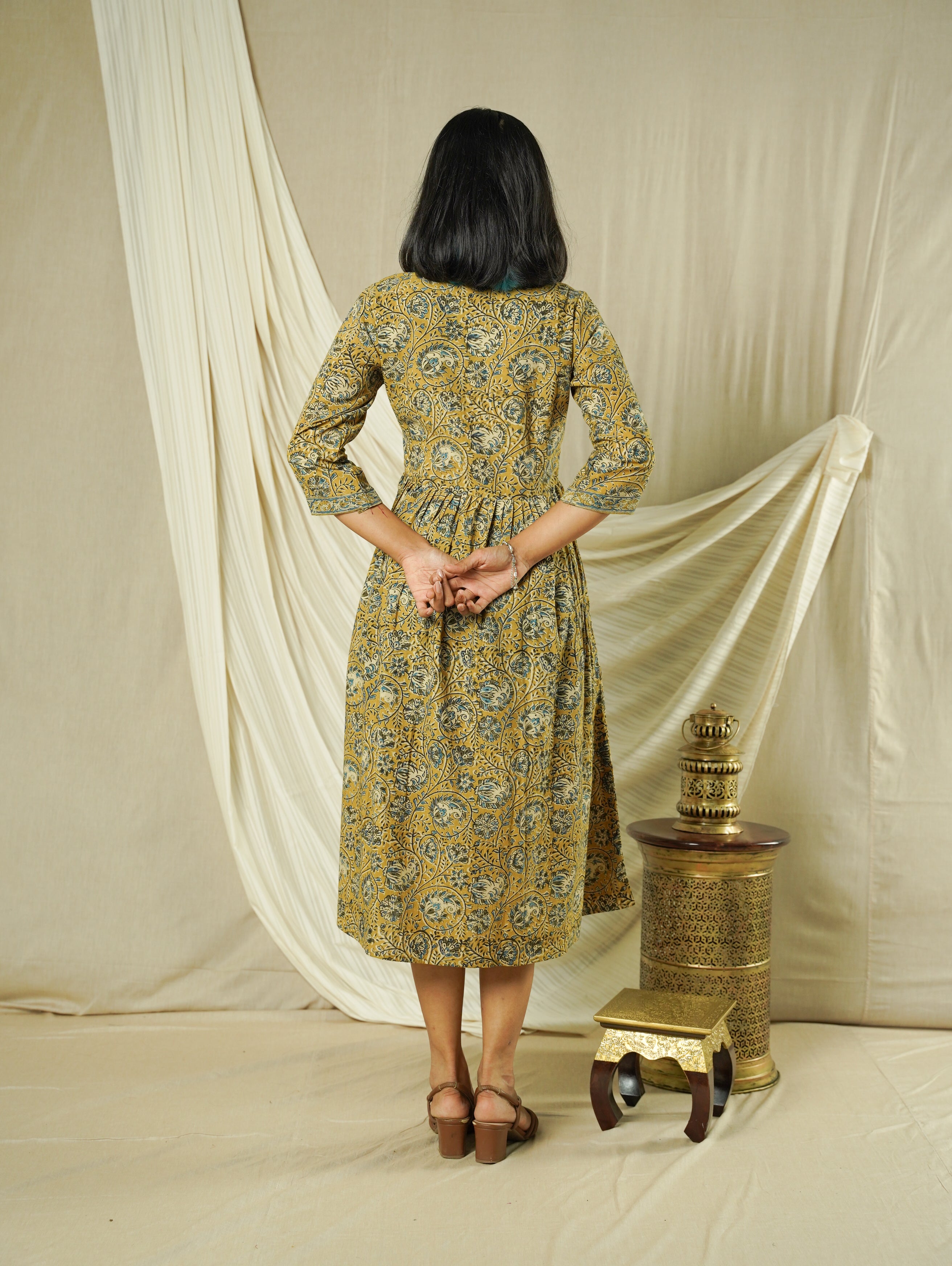 Antique Sunshine Kalamkari Dress