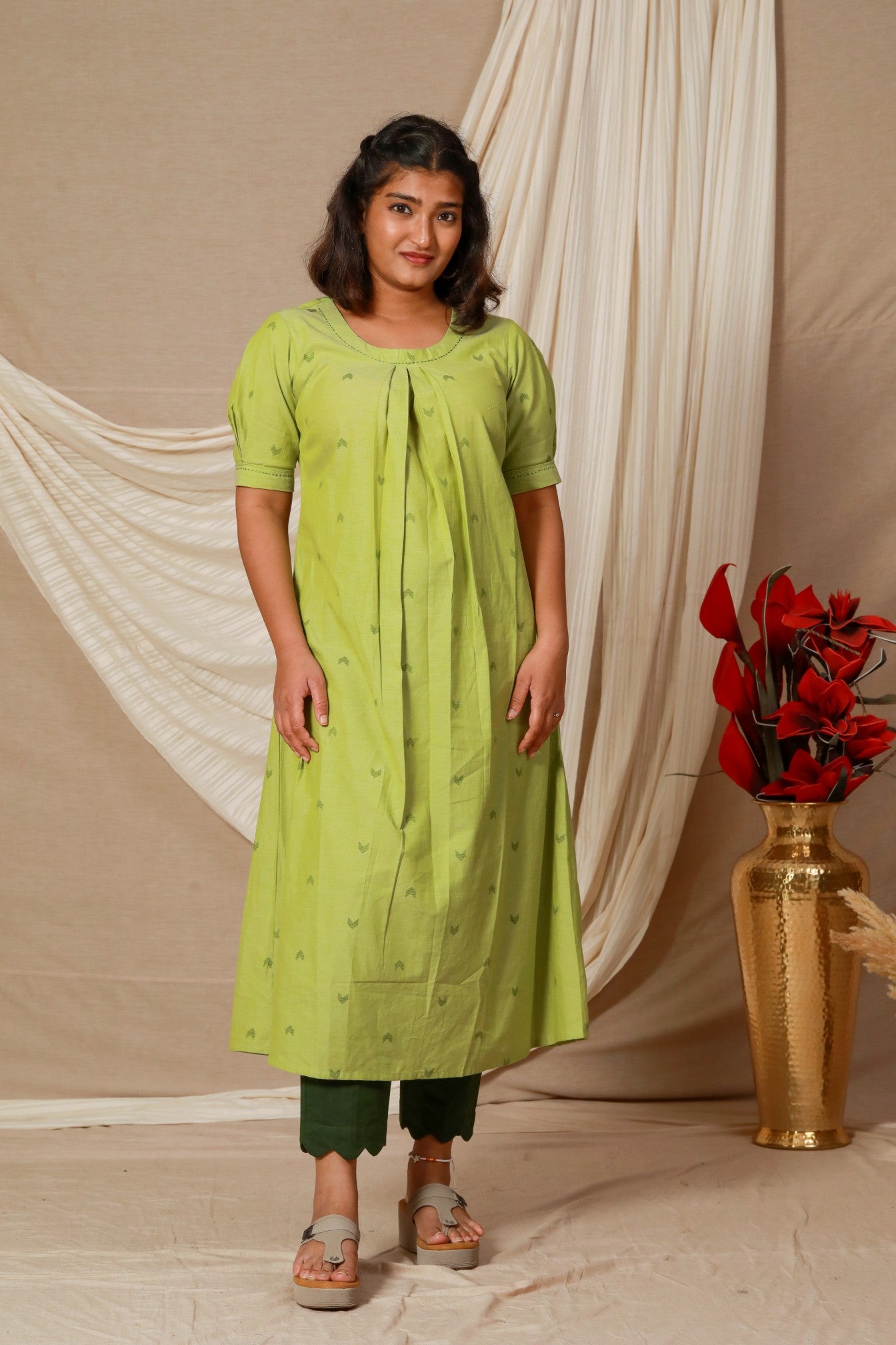 Pleatina South Cotton A-Line Kurta