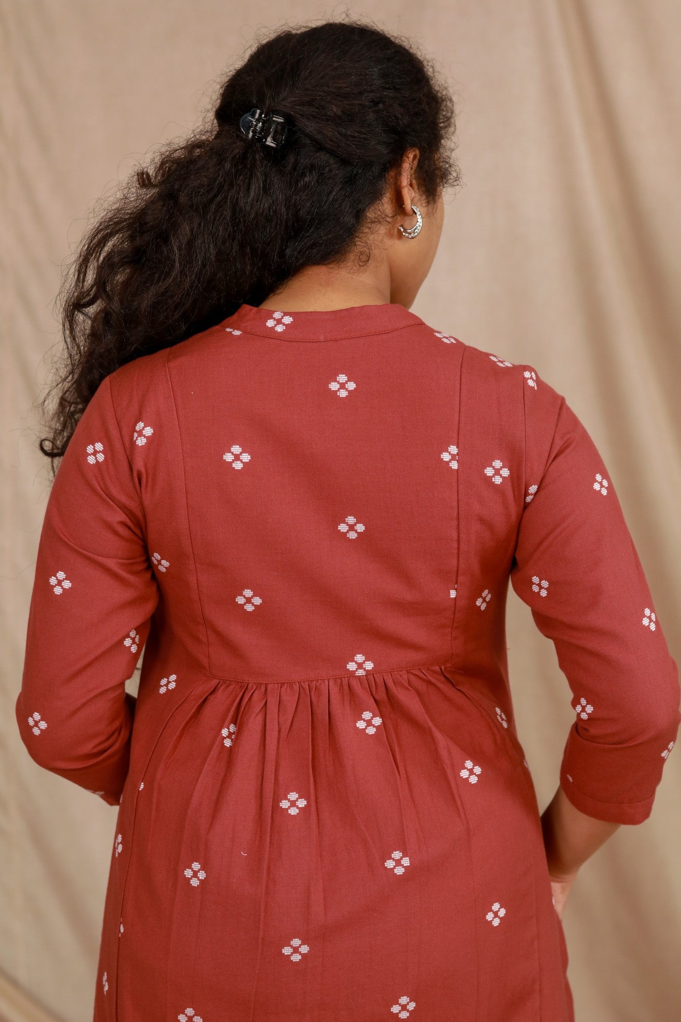 Rust South Cotton Flare Kurta