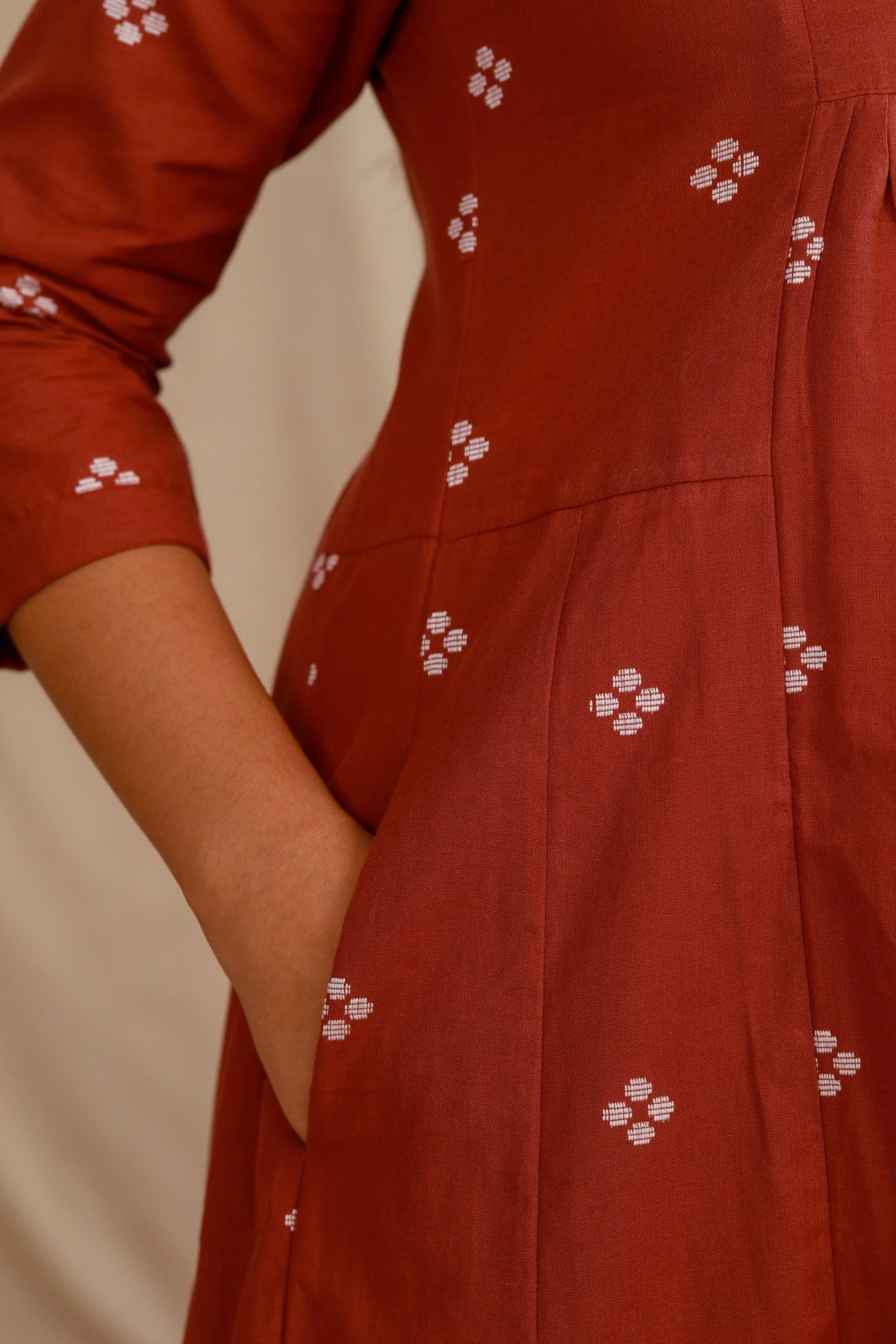 Rust South Cotton Flare Kurta