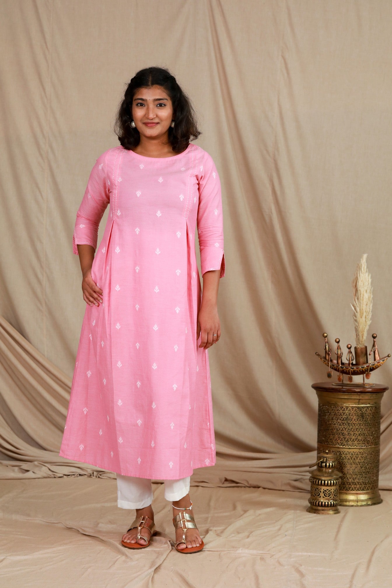 Coral South Cotton A line Kurta