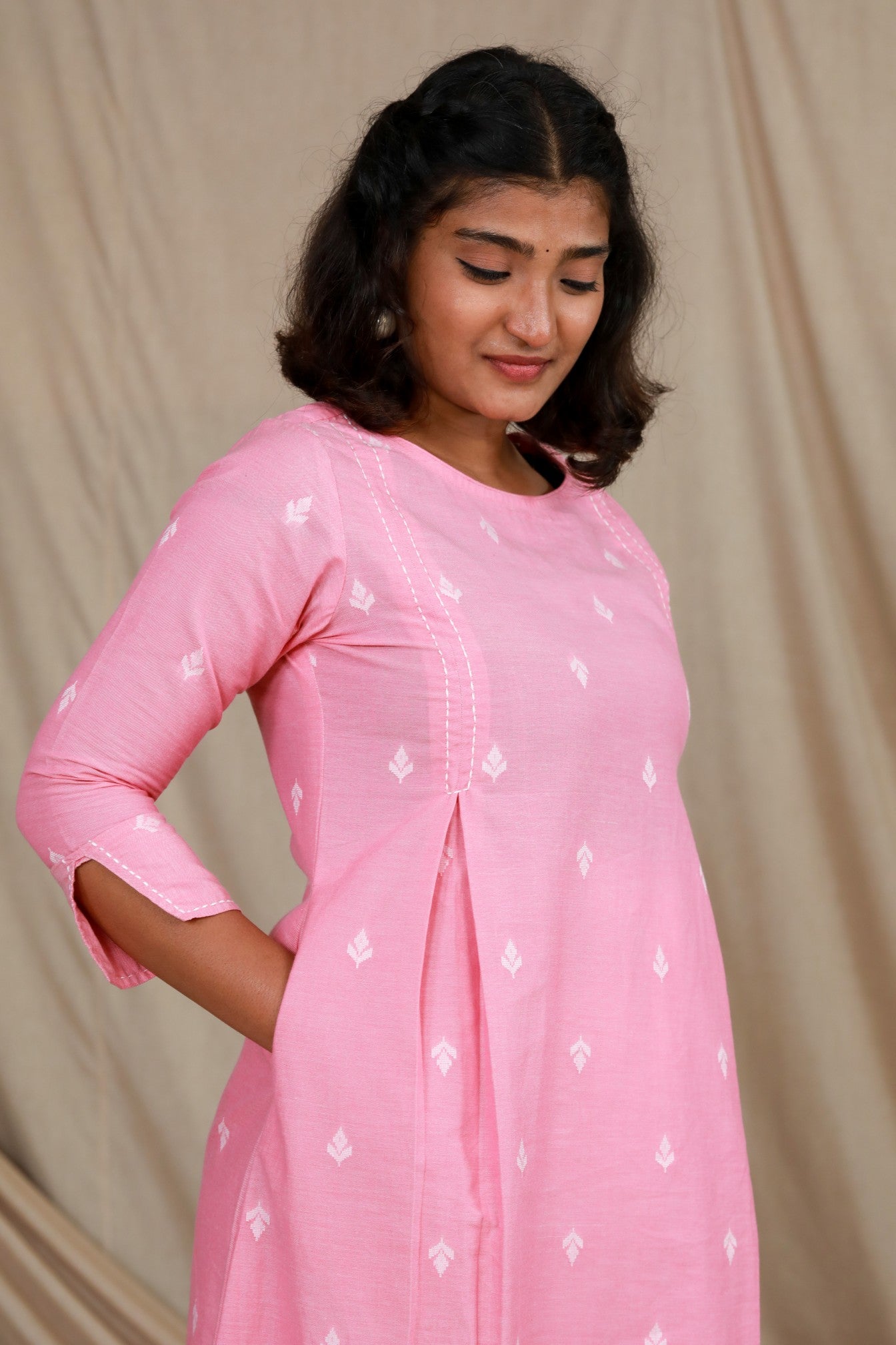 Coral South Cotton A line Kurta