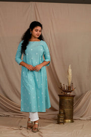 Teal South Cotton A line Kurta
