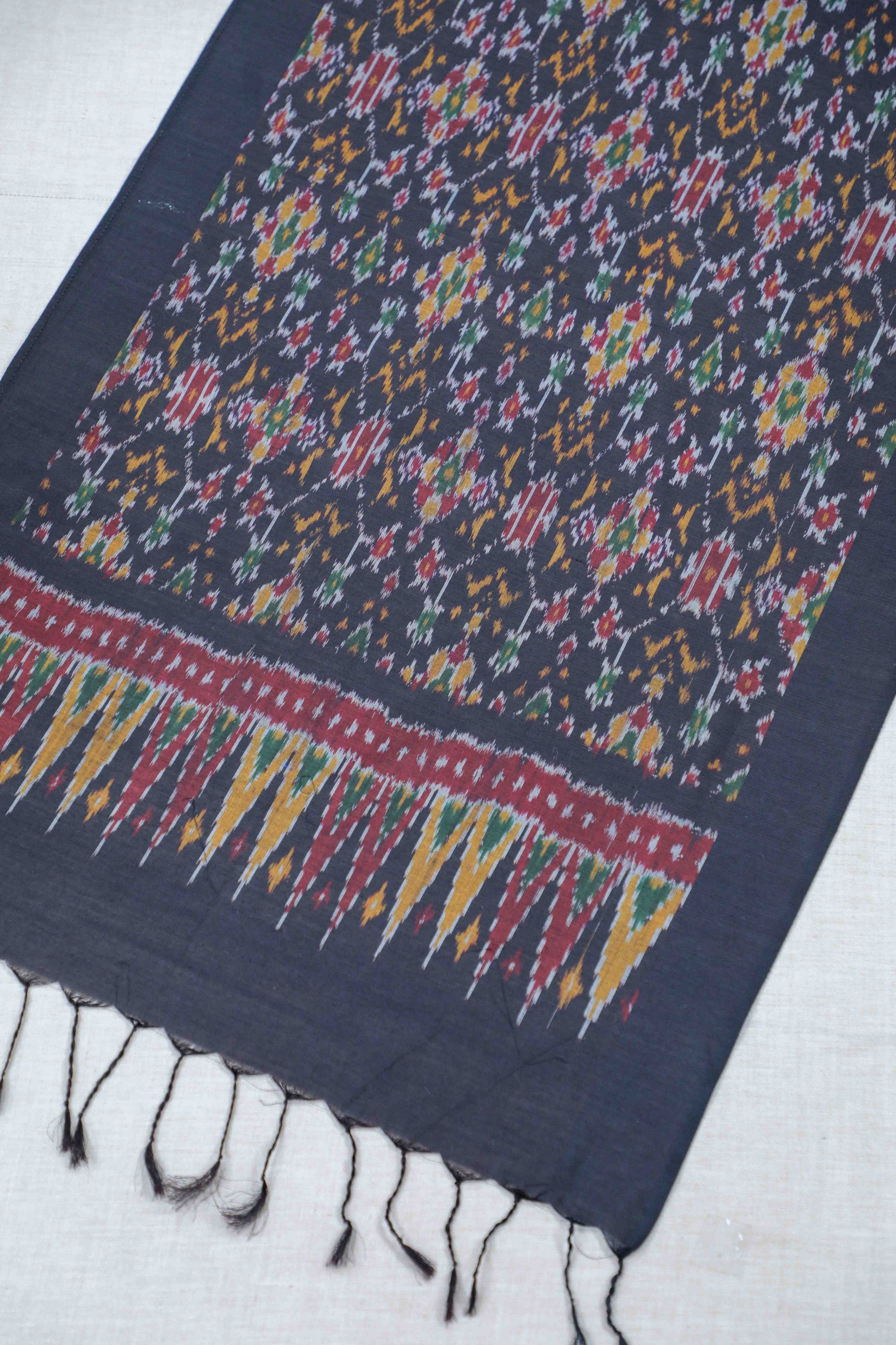 Black SICO Ikat Stole (SILK X COTTON)