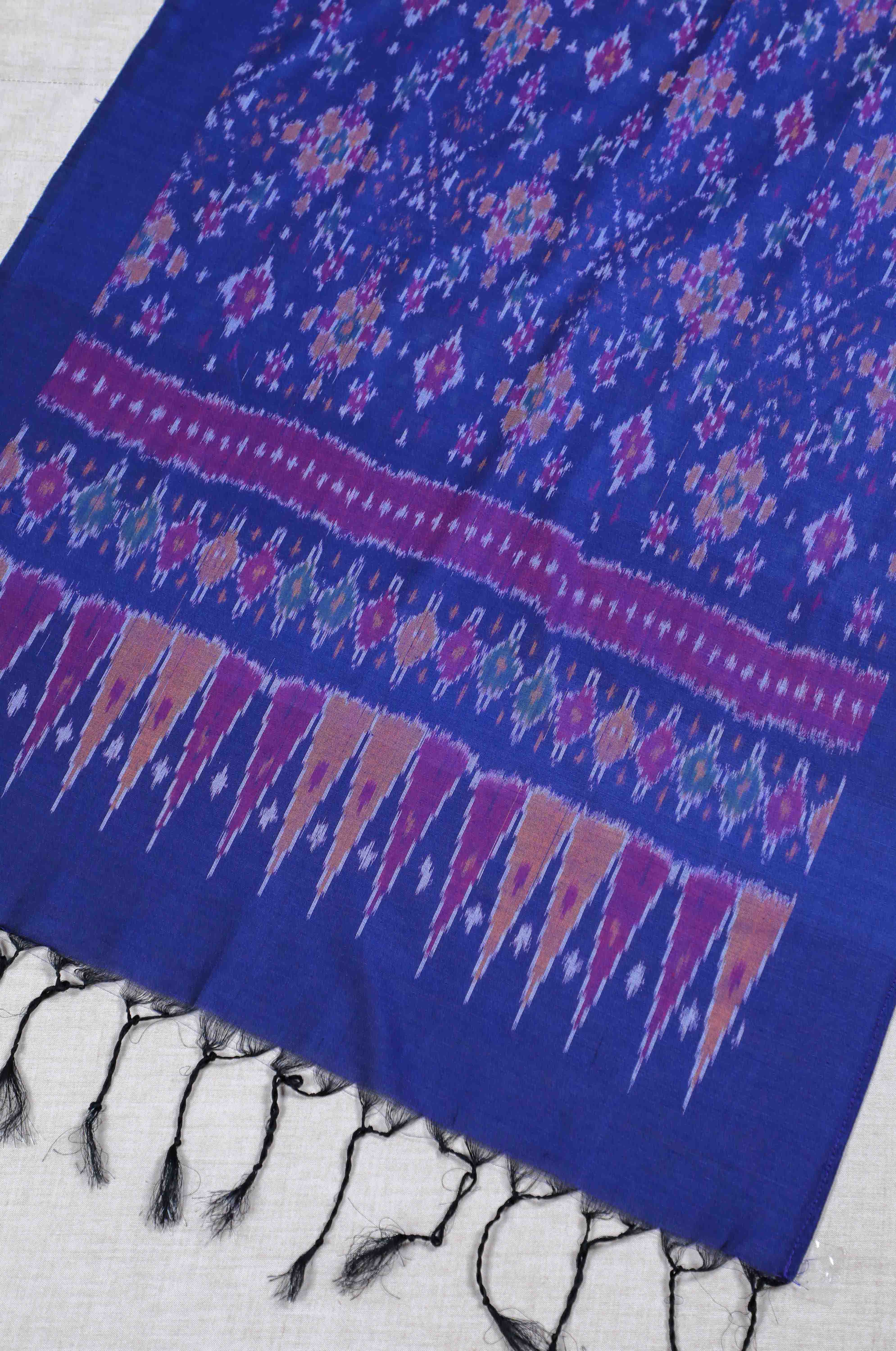 Ink Blue  SICO Ikat Stole (SILK X COTTON)