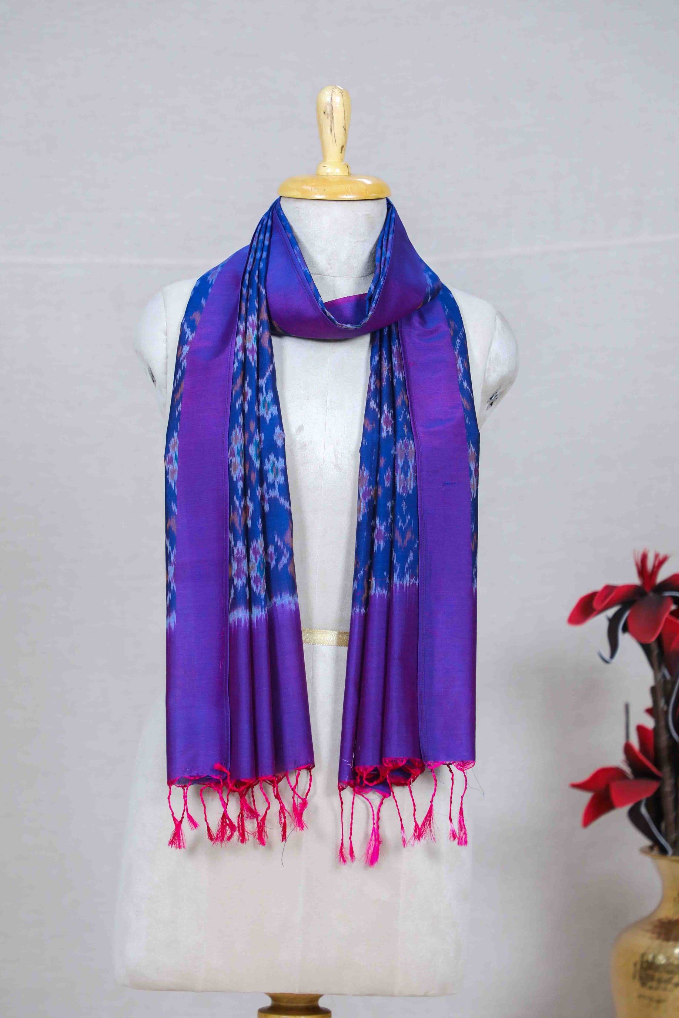 Purple SICO Ikat Stole (SILK X COTTON)