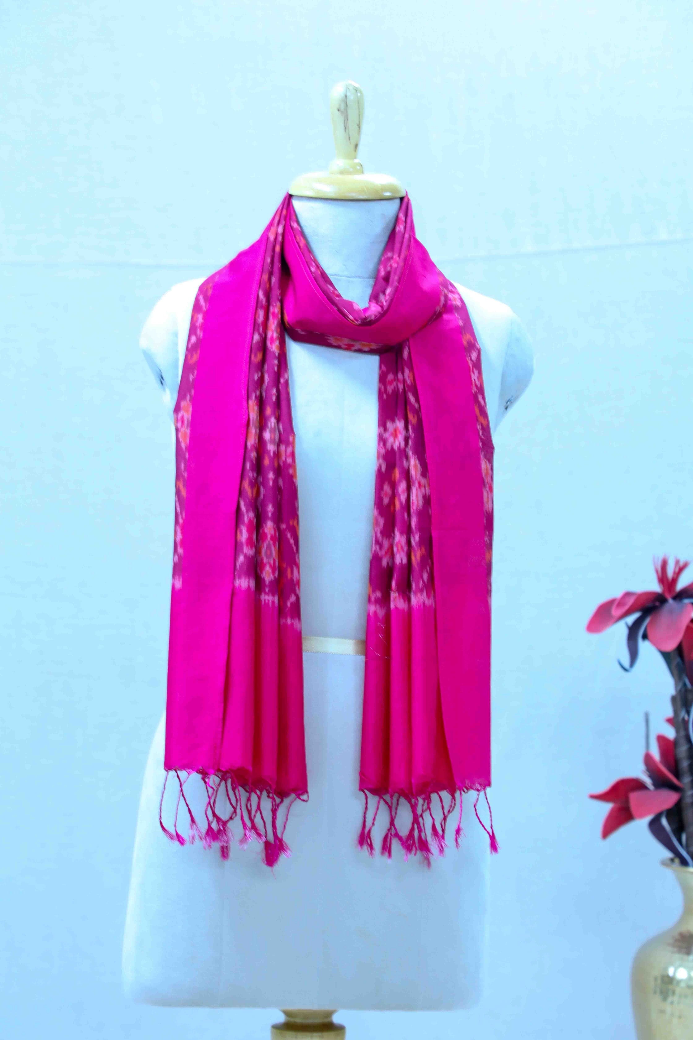 Pink SICO Ikat Stole (SILK X COTTON)
