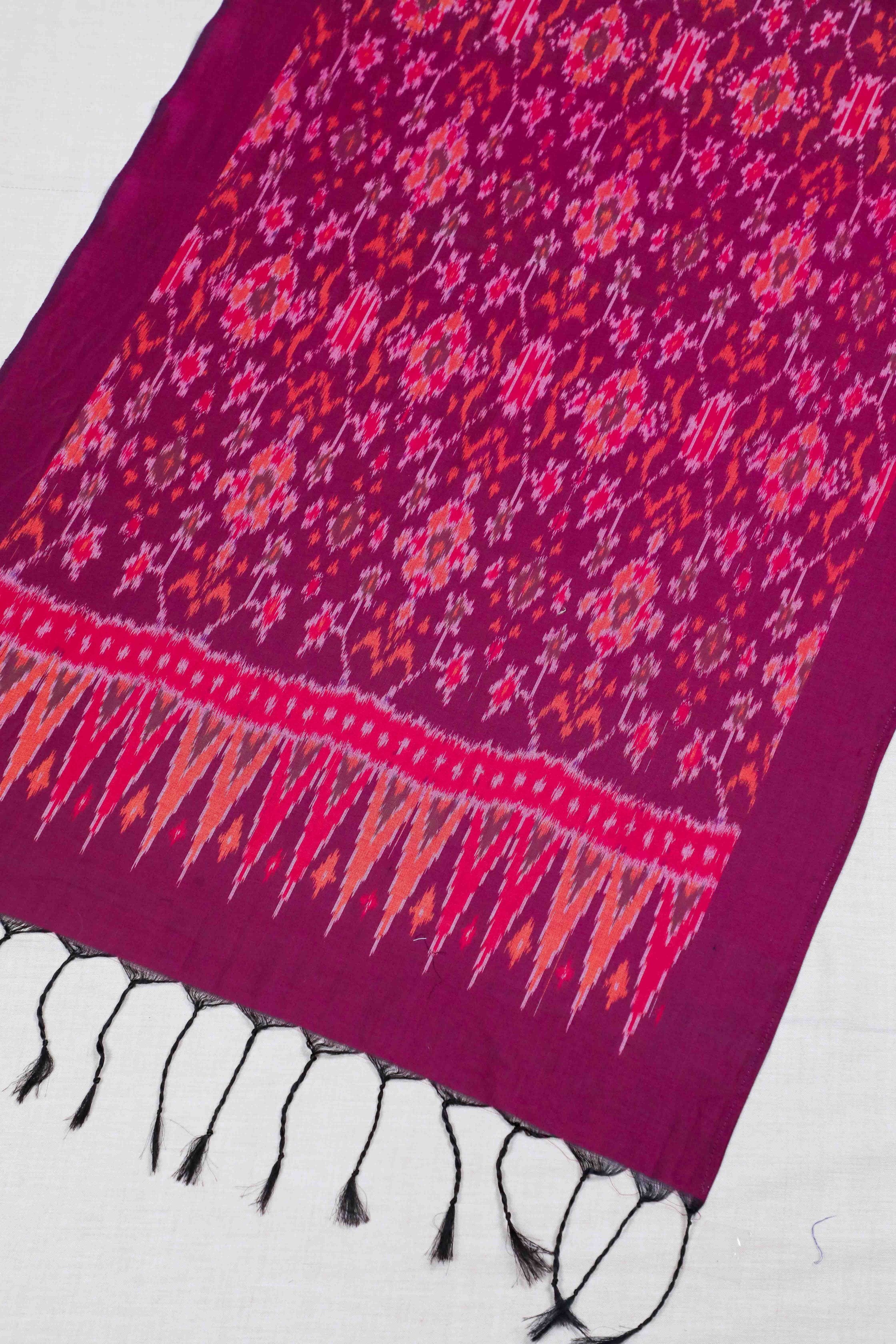 Magenta SICO Ikat Stole (SILK X COTTON)