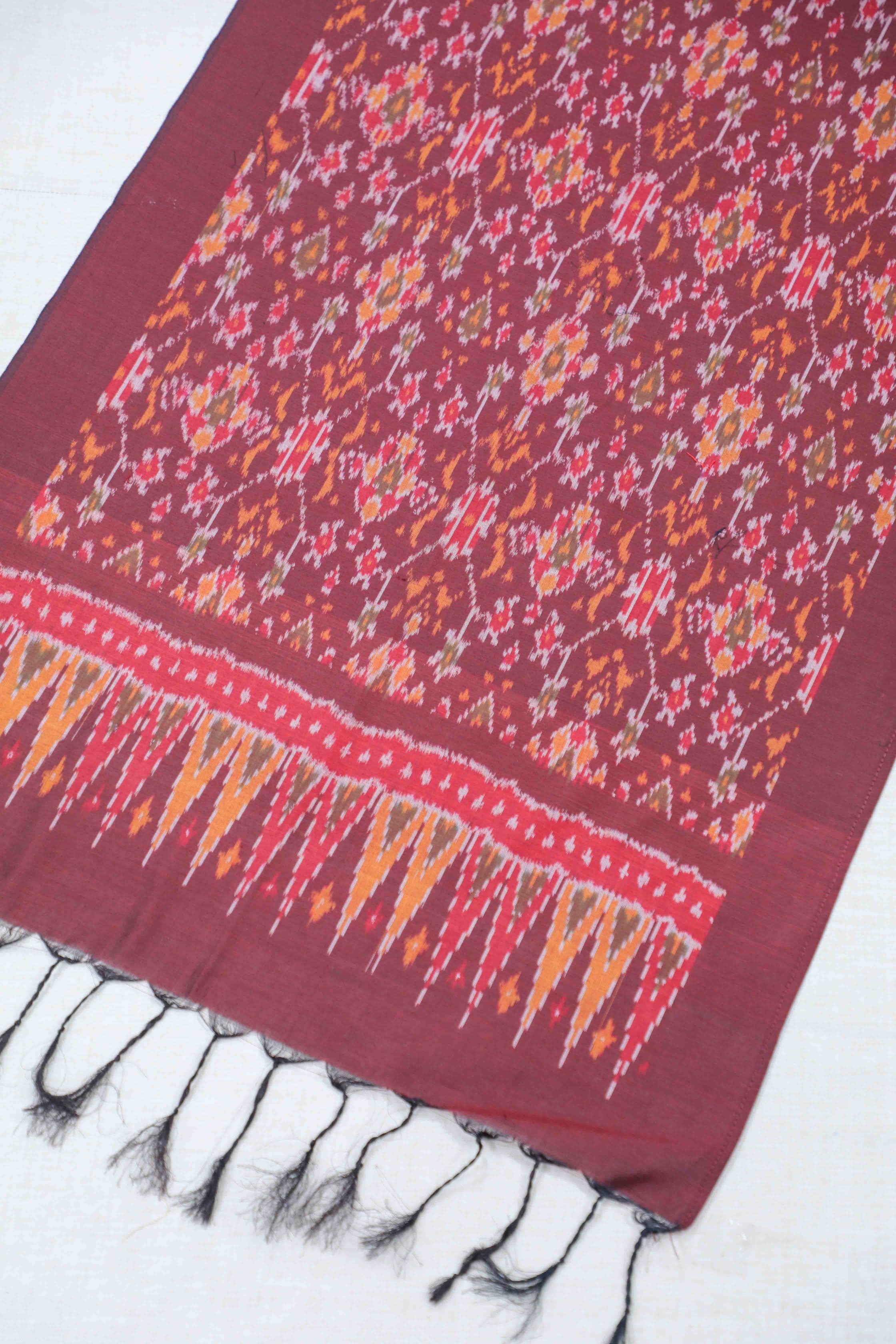 Brown SICO Ikat Stole (SILK X COTTON)