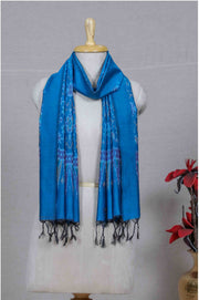 Sky Blue SICO Ikat Stole (SILK X COTTON)