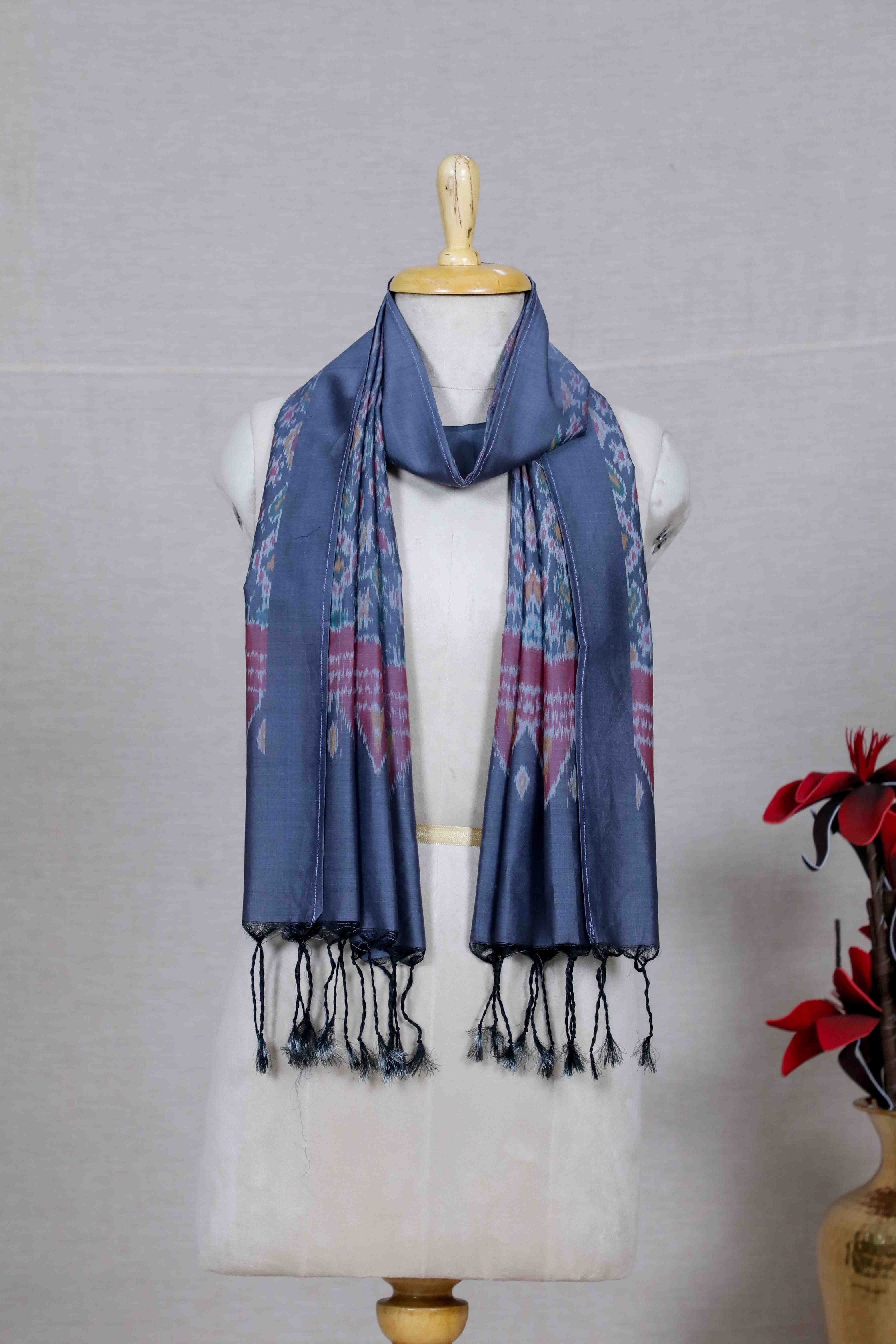 Grey SICO Ikat Stole (SILK X COTTON)
