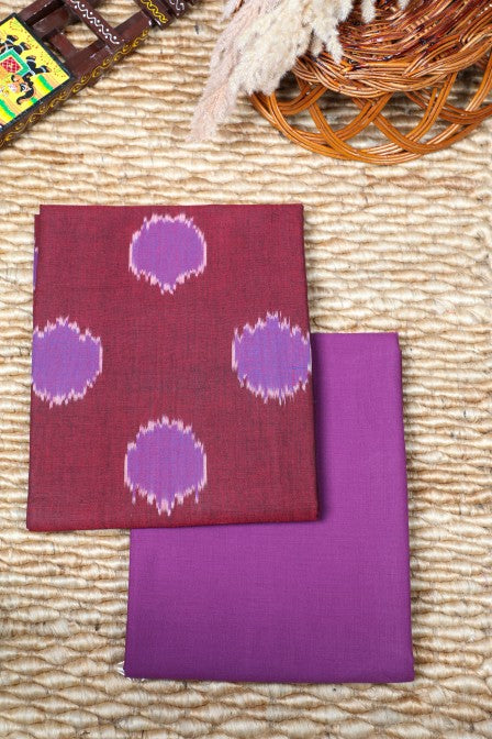 Wine Authentic Pochampally Cotton Ikat Mix & Match