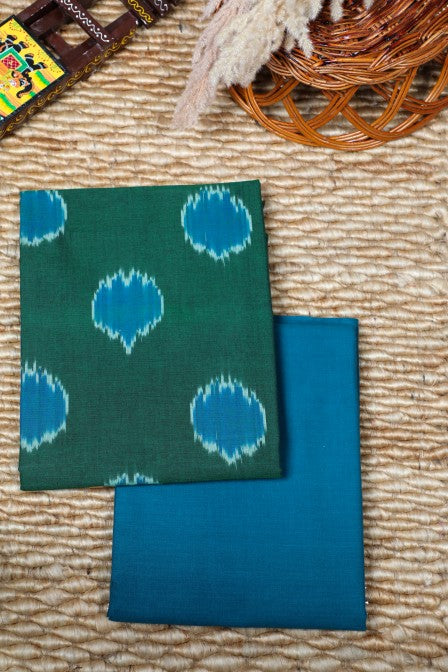 Green Authentic Pochampally Cotton Ikat Mix & Match