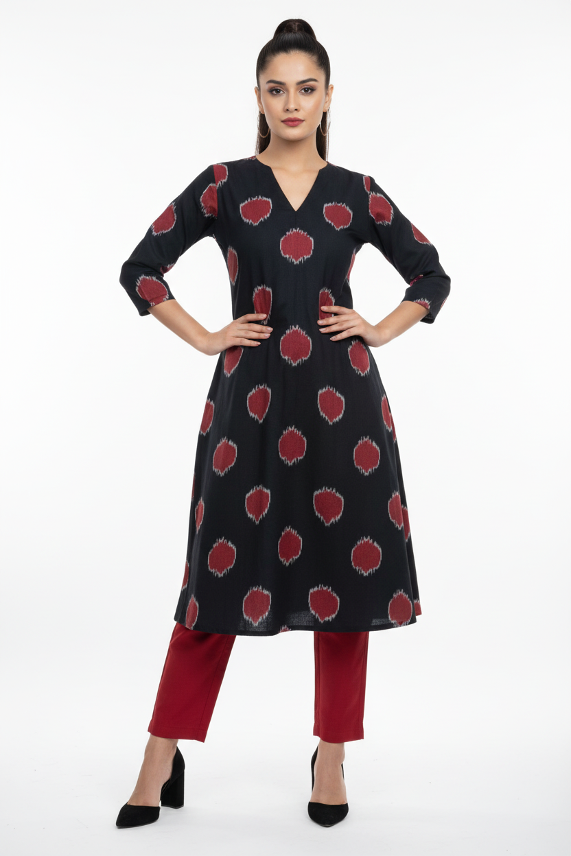 Charcoal Authentic Pochampally Cotton Ikat Mix & Match