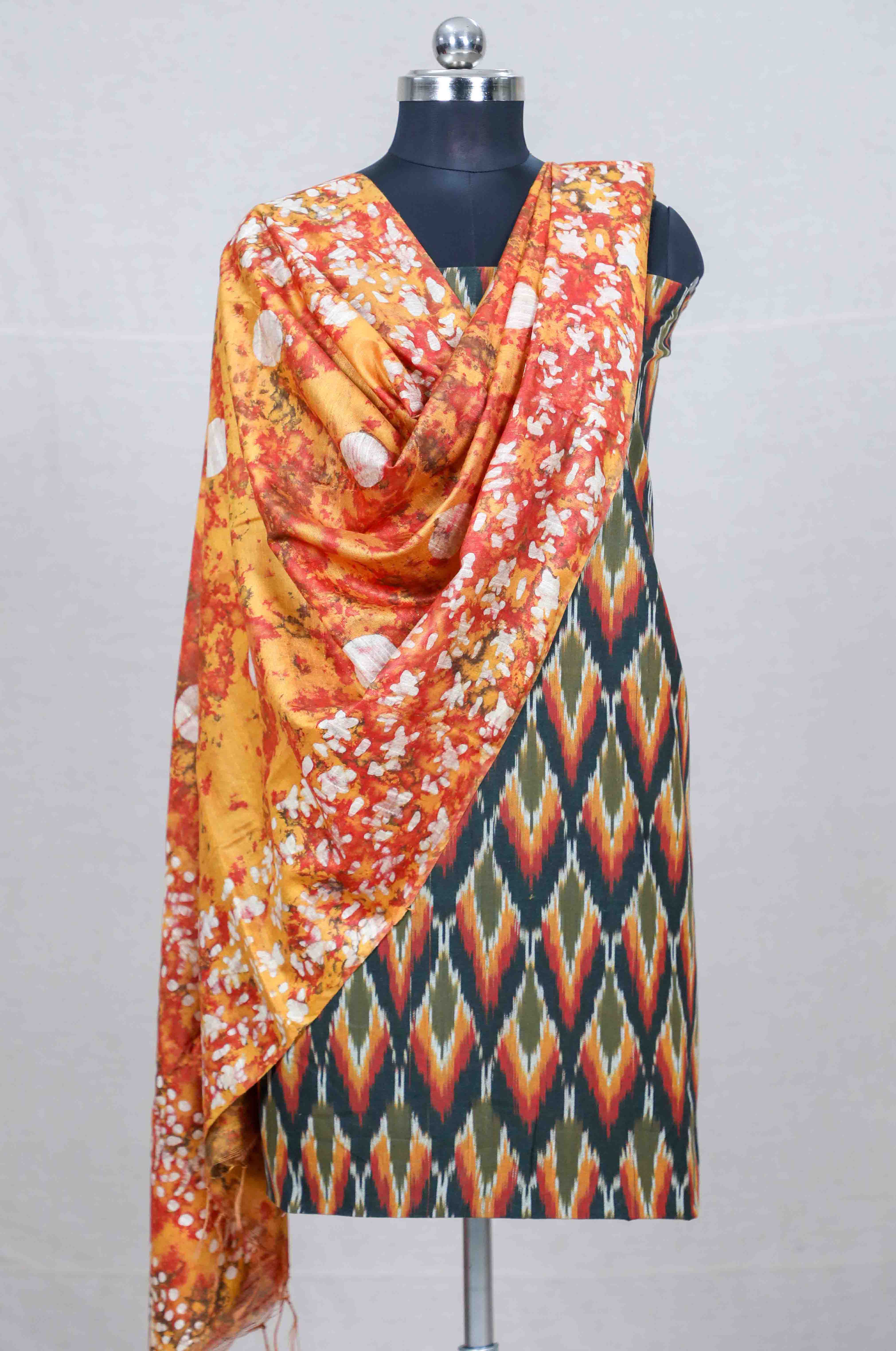 Green Handloom Ikat Mix & Match