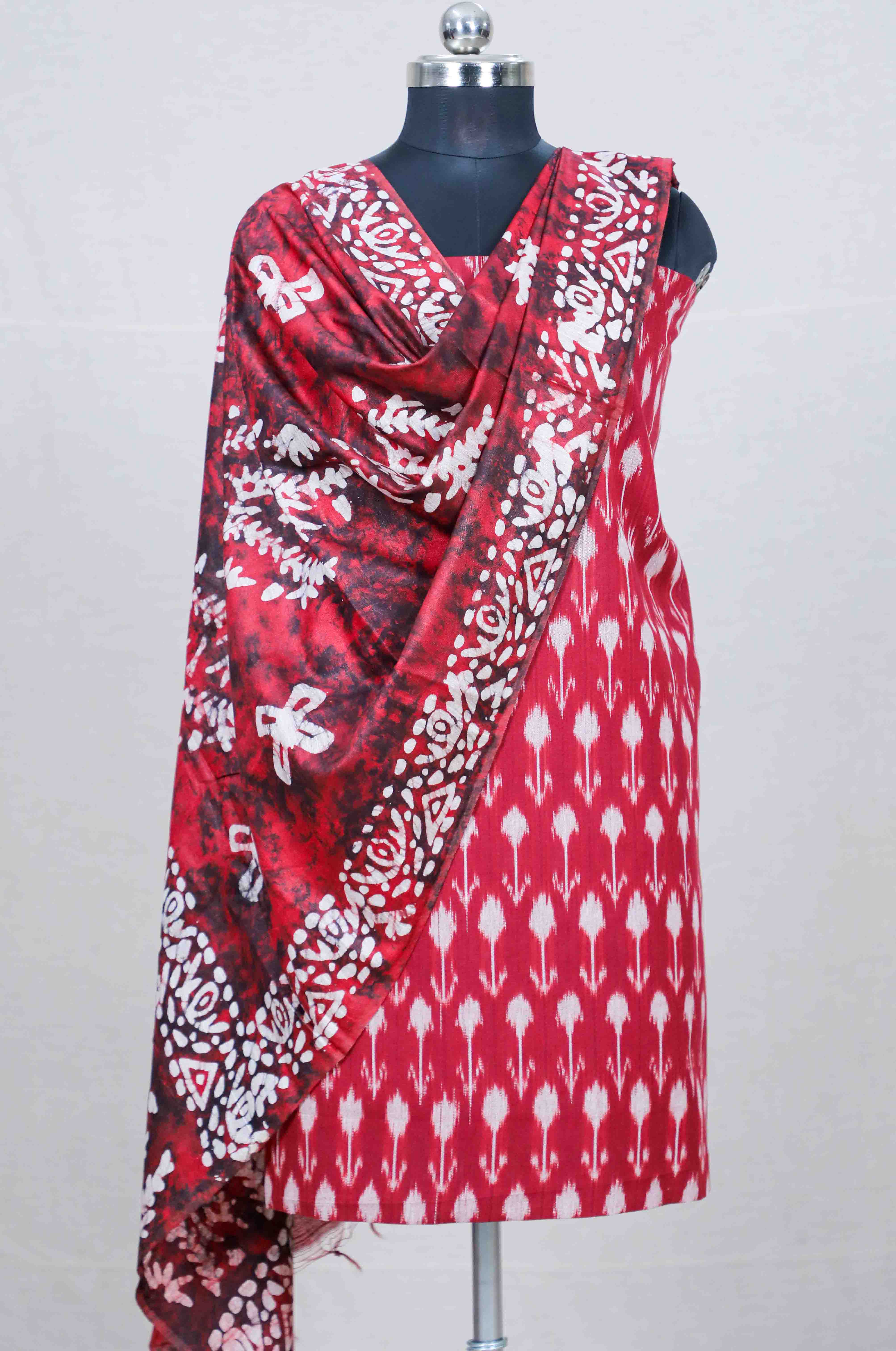 Red Handloom Ikat Mix & Match