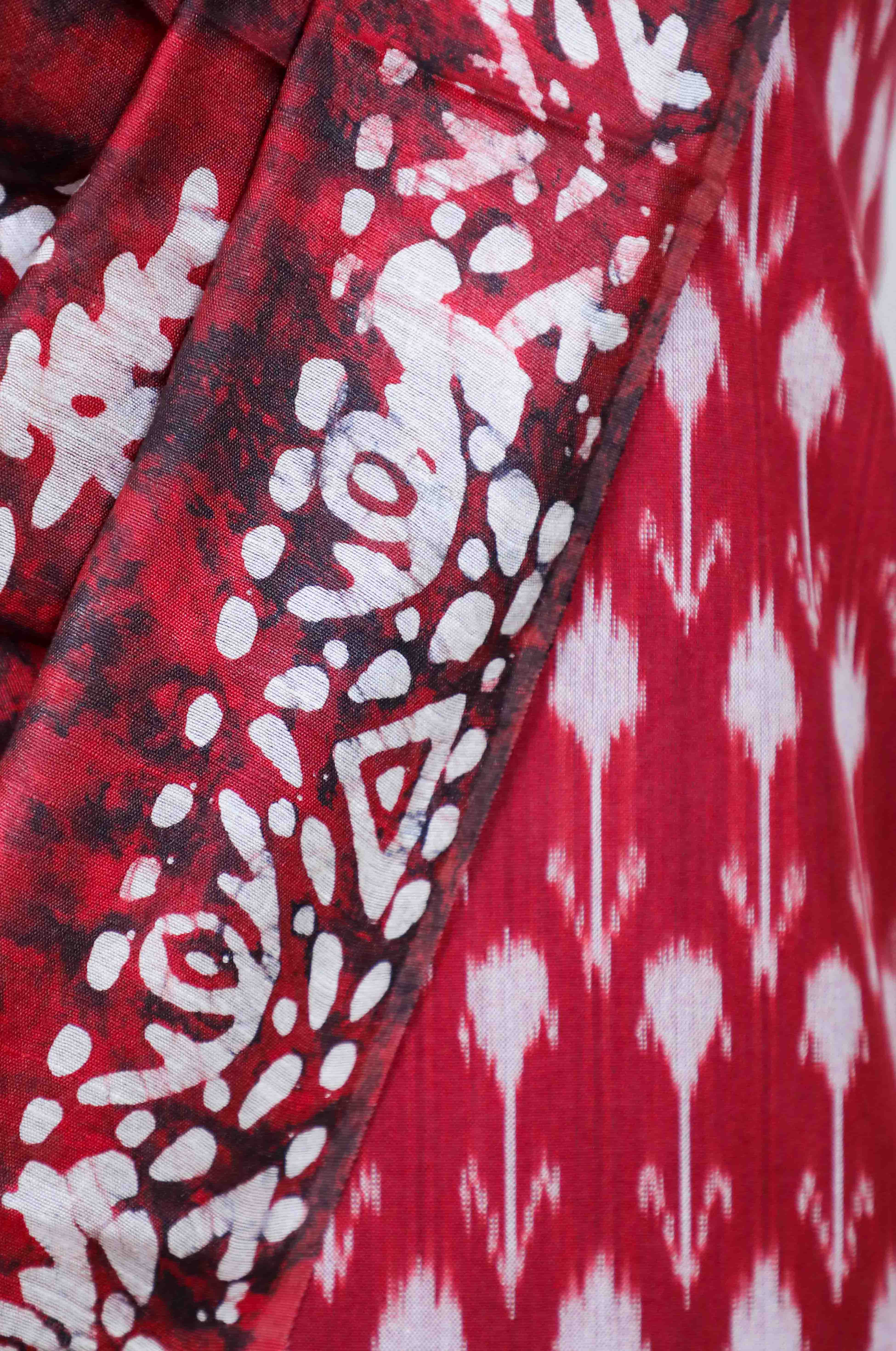 Red Handloom Ikat Mix & Match