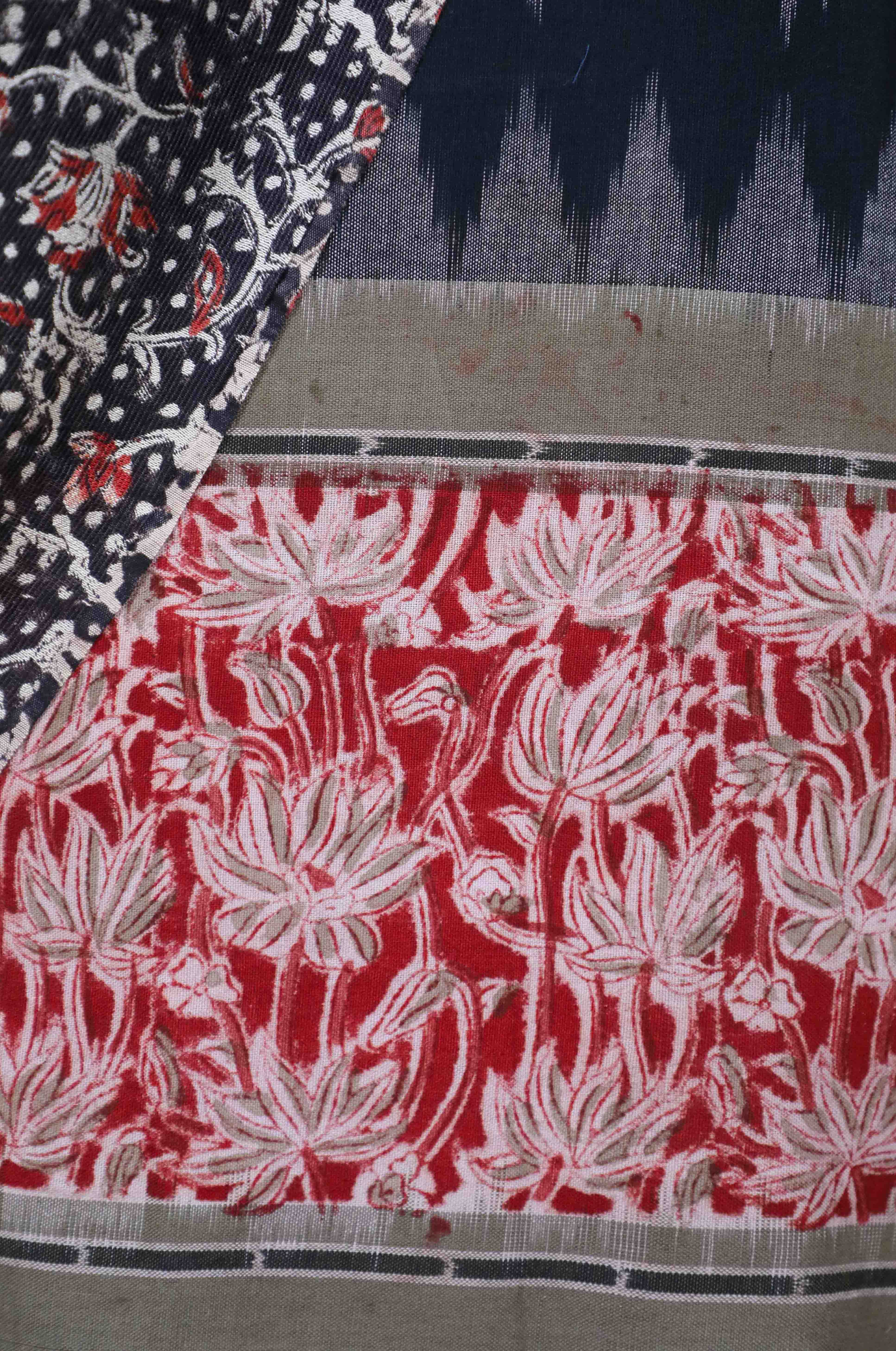 Black Handloom Ikat Border Mix and Match