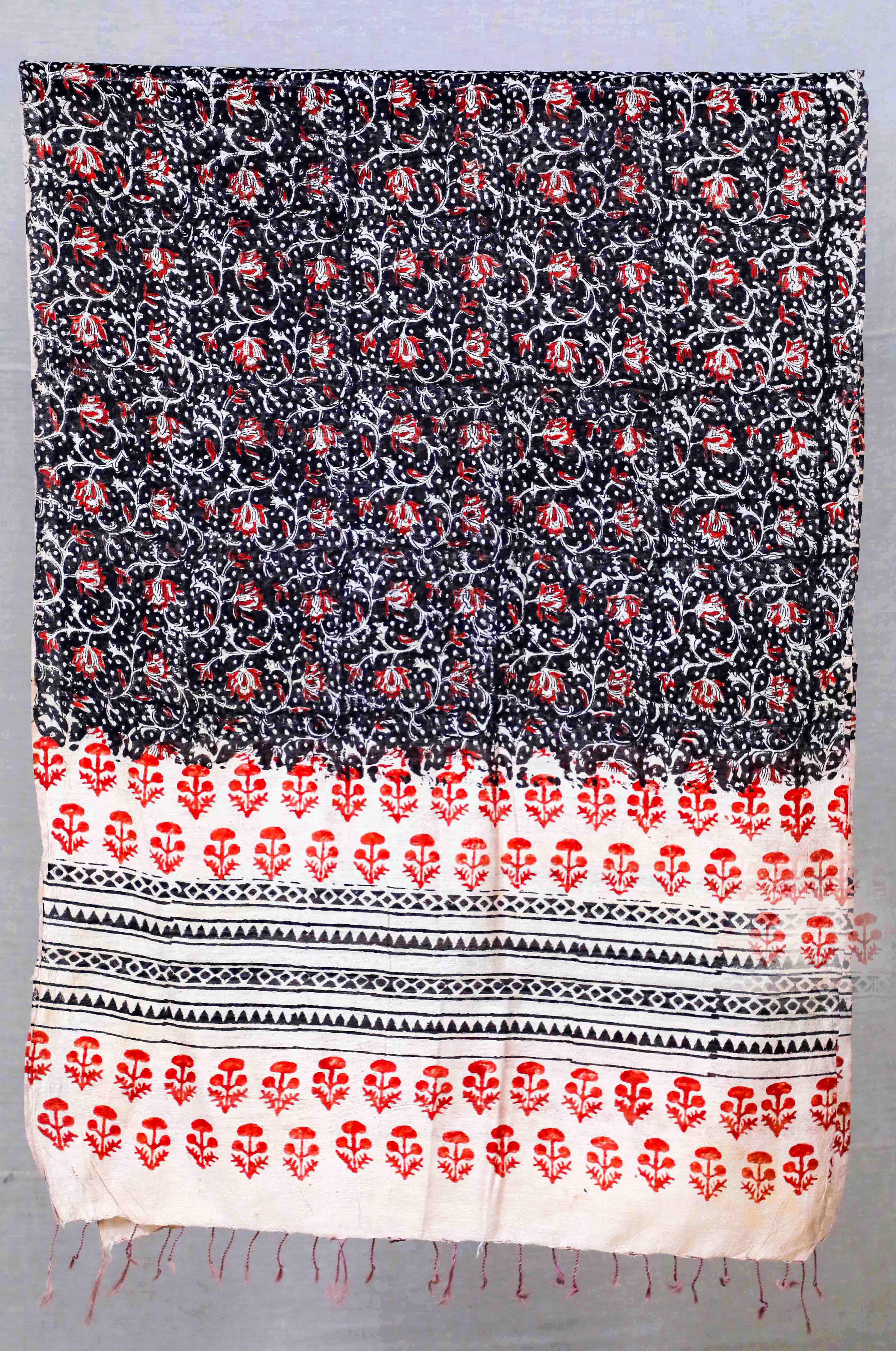 Black Handloom Ikat Border Mix and Match