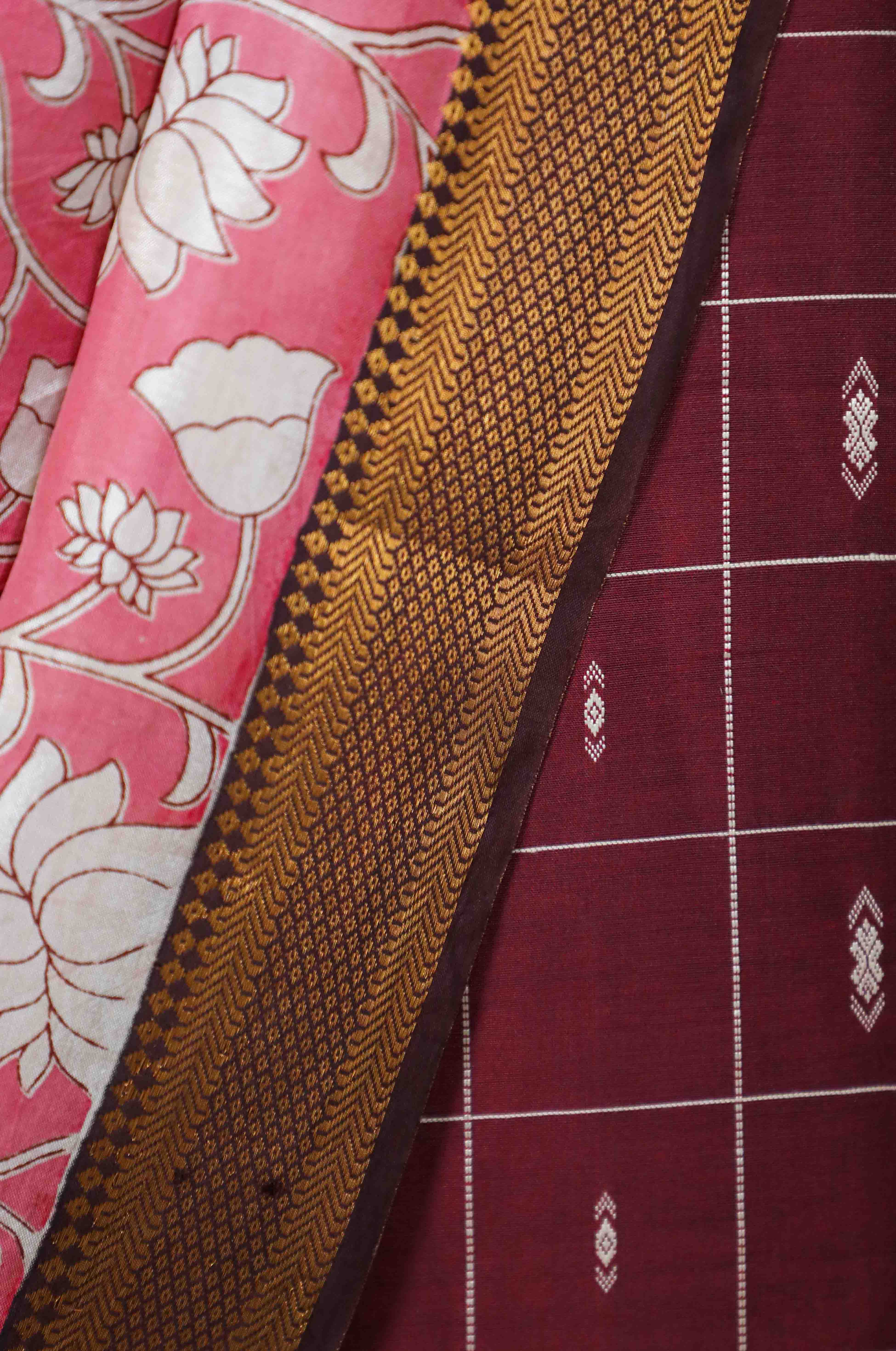 Maroon Raw Silk Mix & Match