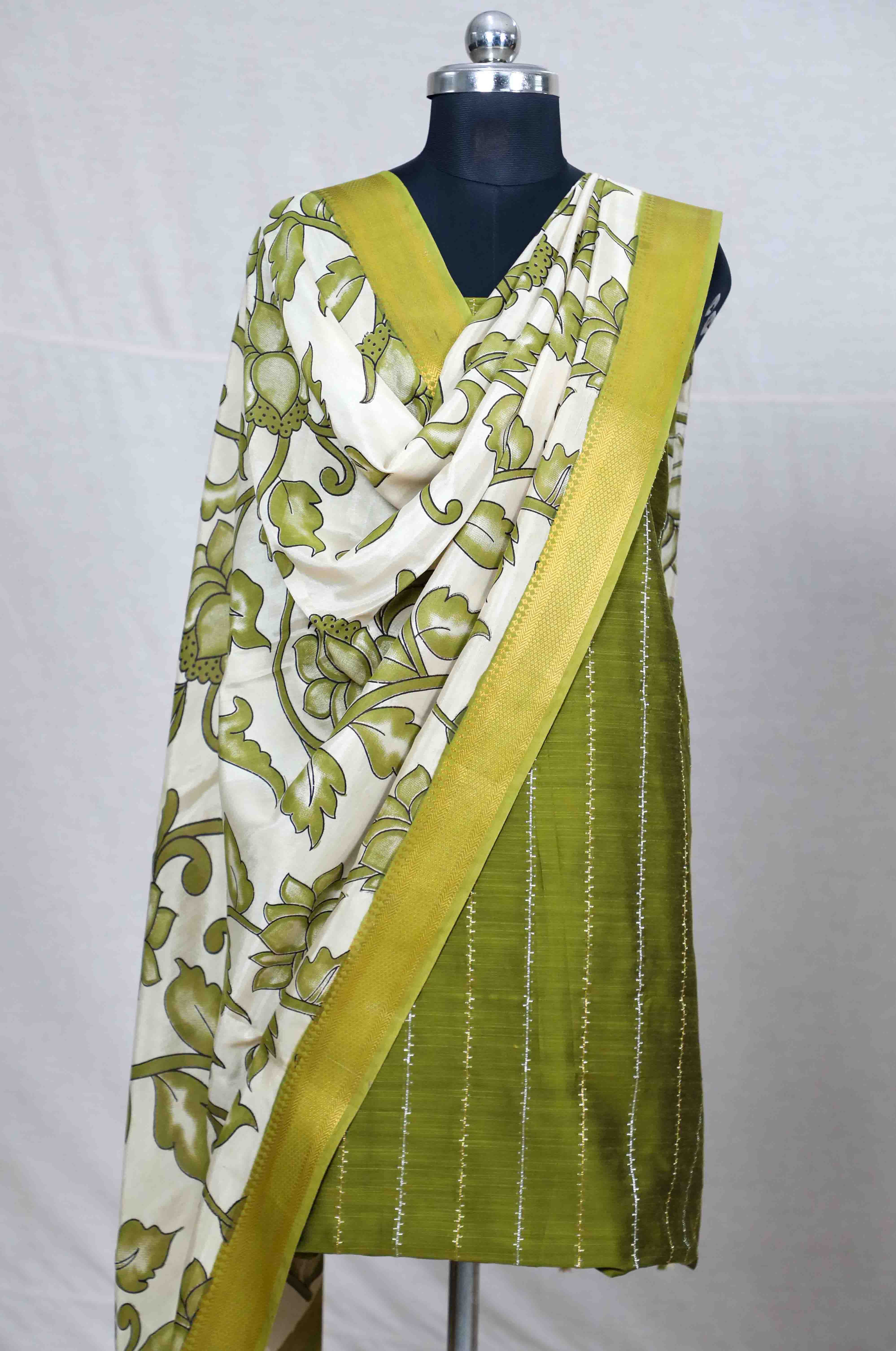 Green Raw Silk Mix & Match