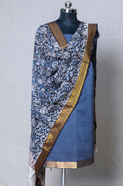 Grey Mangalgiri Nizam Border Mix & Match