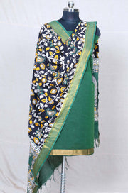 Green Mangalgiri Nizam Border Mix & Match
