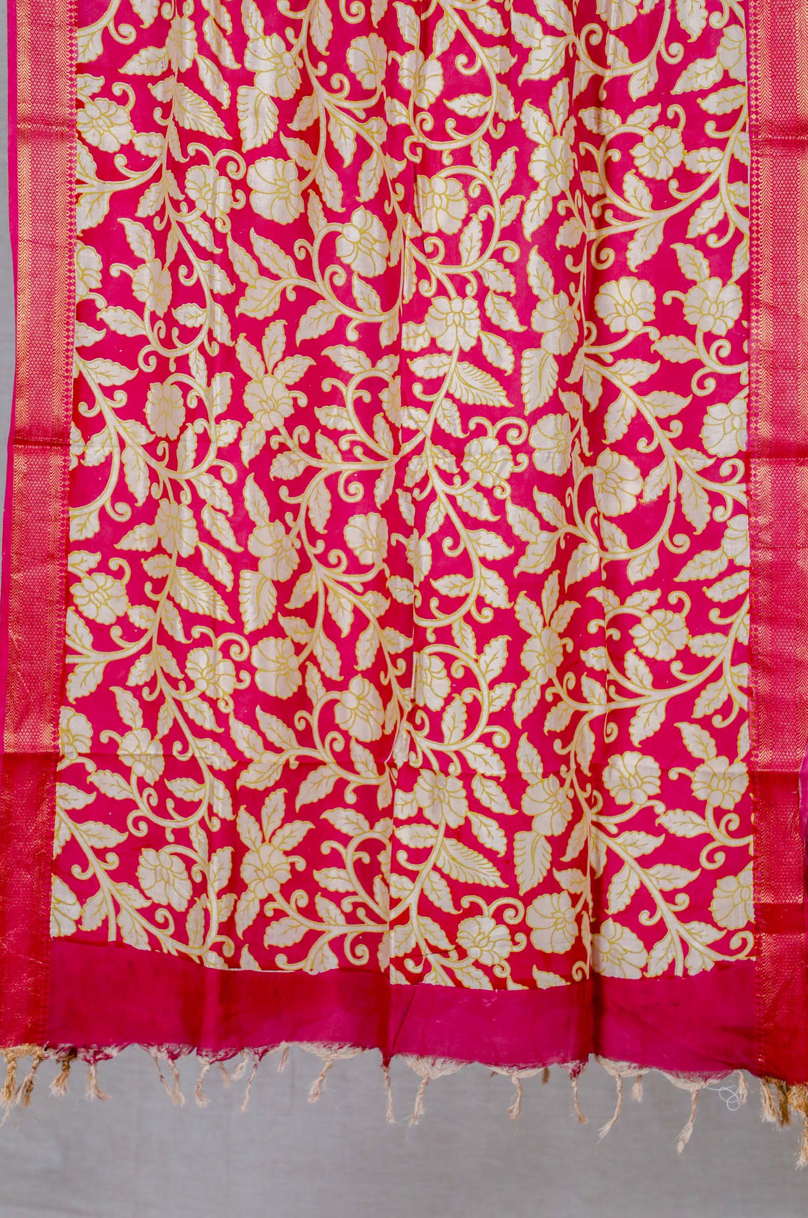 Magenta Mangalgiri Nizam Border Mix & Match