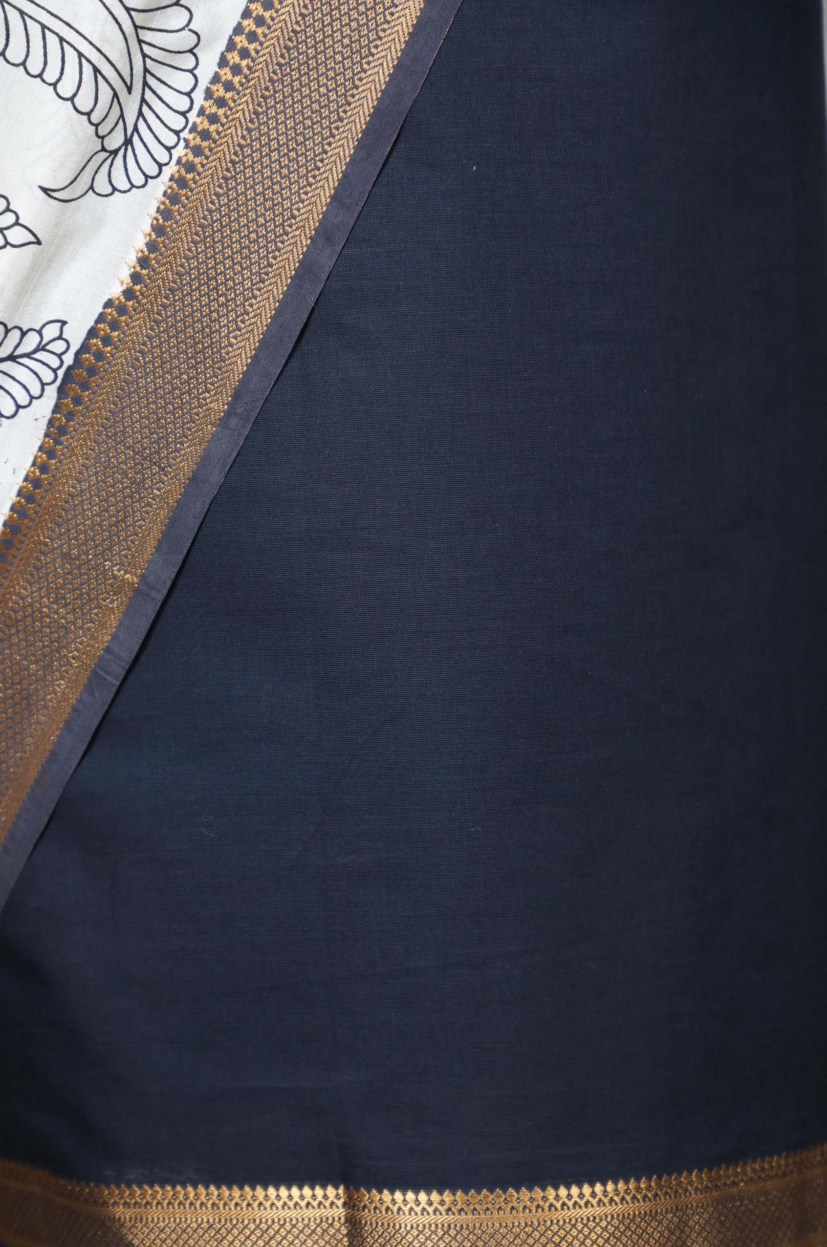 Black Mangalgiri Nizam Border Mix & Match