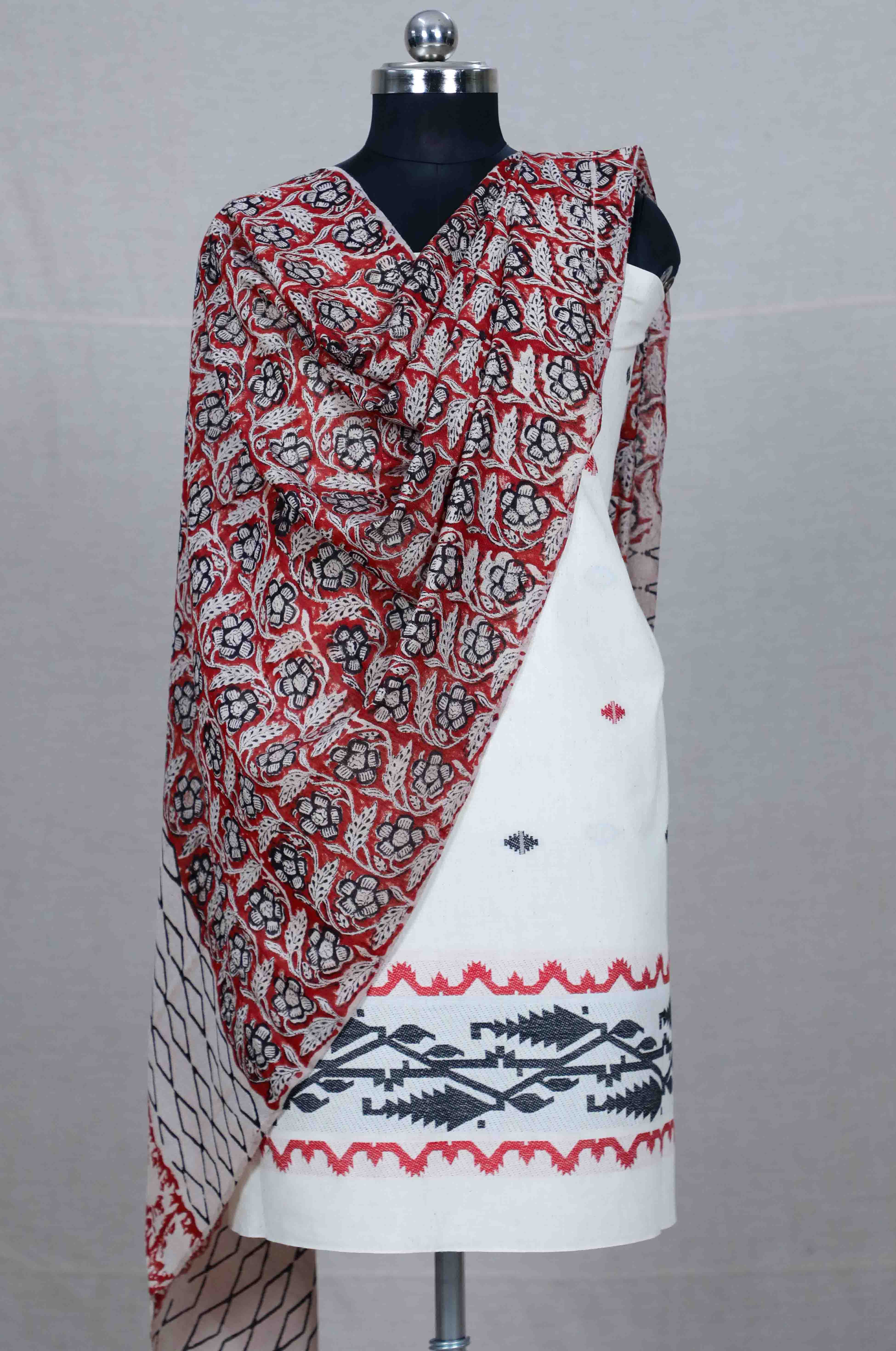 White Hand woven Jacquard Mix & Match