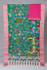 Pink Mangalgiri Nizam Border Mix & Match