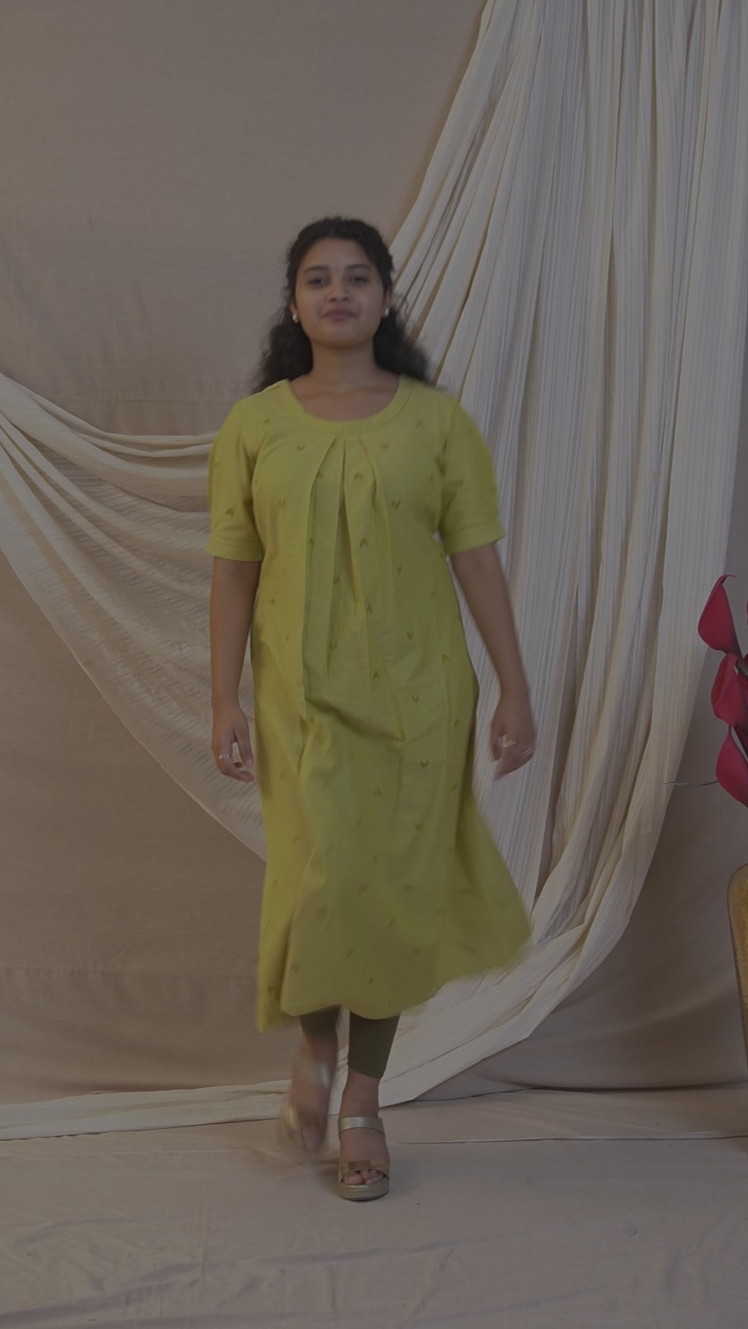 Load video: Drapina South Cotton A-Line Kurta
